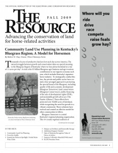 Equestrian Land Conservation Resource Fall Newsletter, Cover Page