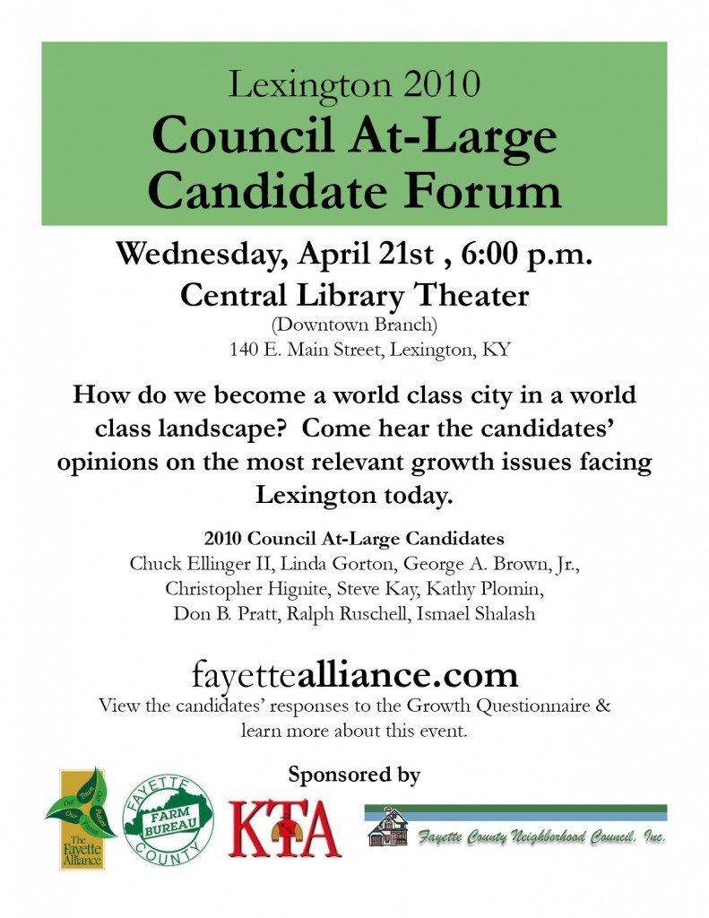 Lexington 2010 Council At-Large Candidate Forum